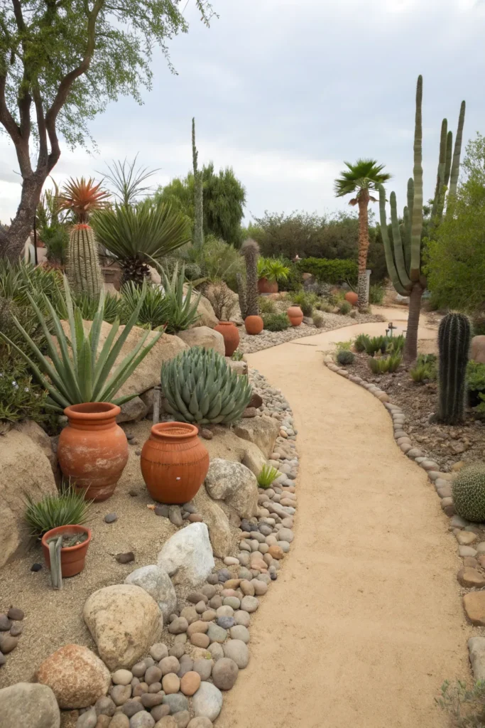 28 desert garden with sandy pathway a sandy path