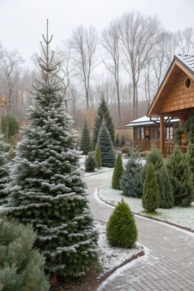 28 fir tree a winter garden with fir trees dus