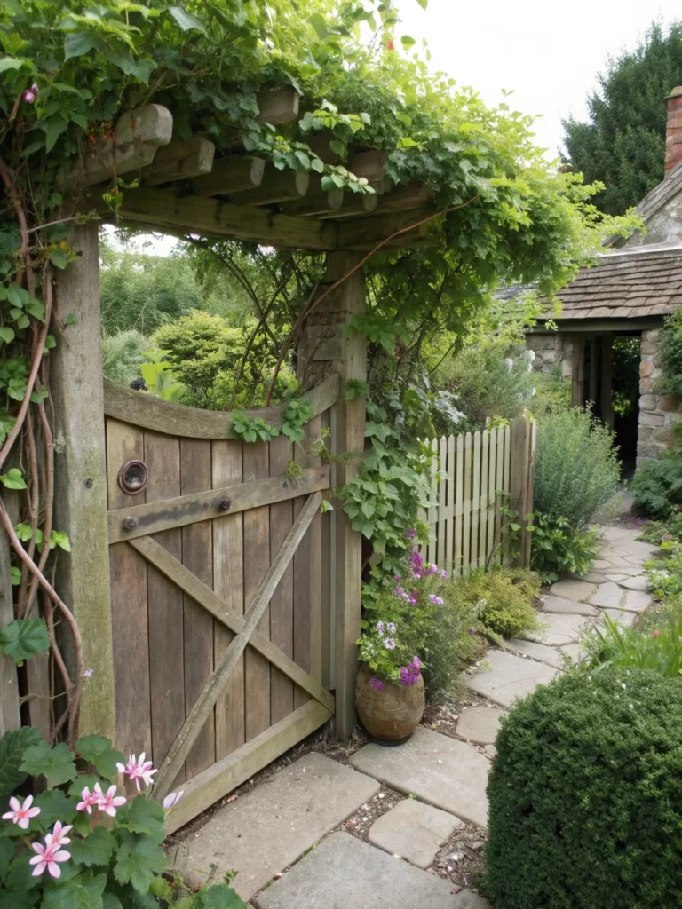28 gate with climbing edges cottage garden gate