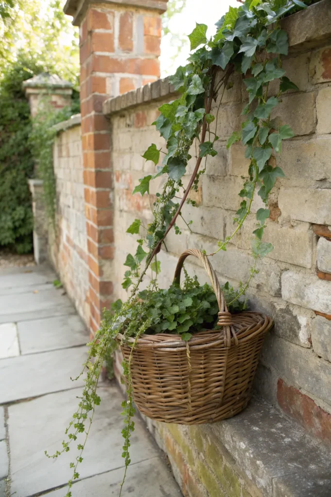 28 ivy a classic ivy basket with long green vine