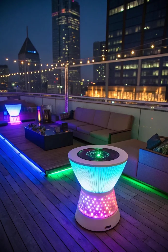28 multi color led fire pit a futuristic led lit