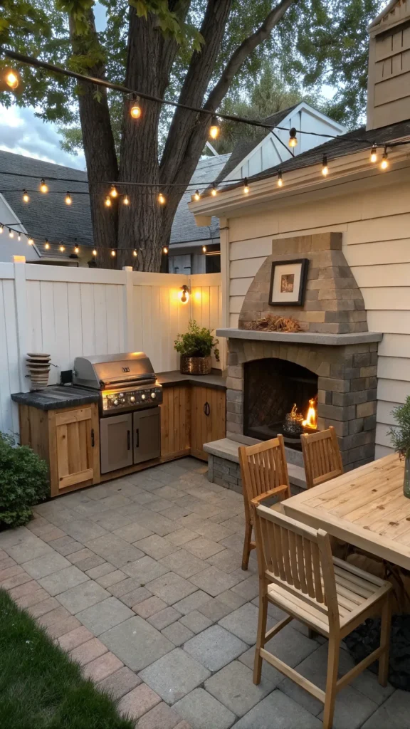 28 small outdoor kitchen fireplace for compact b