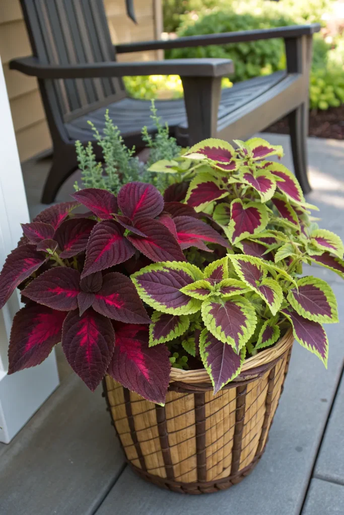 29 coleus a basket featuring bold coleus foliage