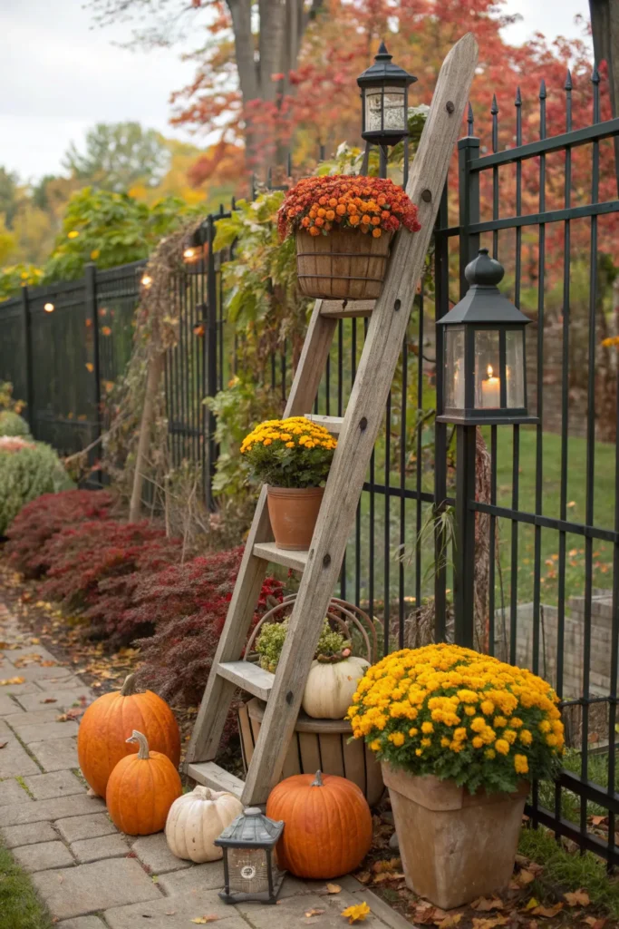 29 garden ladder displays wooden ladder leaned