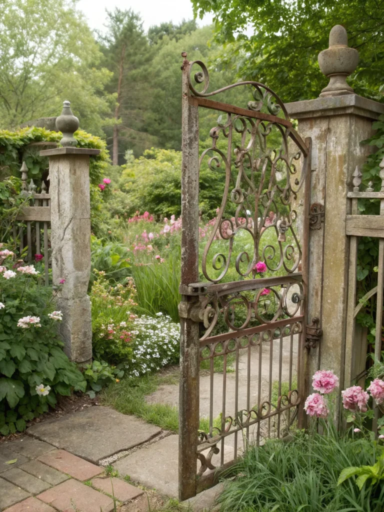 29 gate with vintage hardware cottage garden gate
