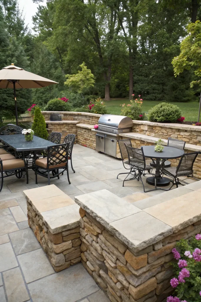 29 masonry seating walls patio bbq area ideas