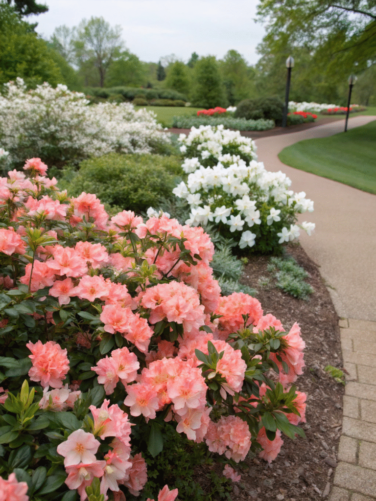 29 romantic flowerbed with azalea cannon s doubl
