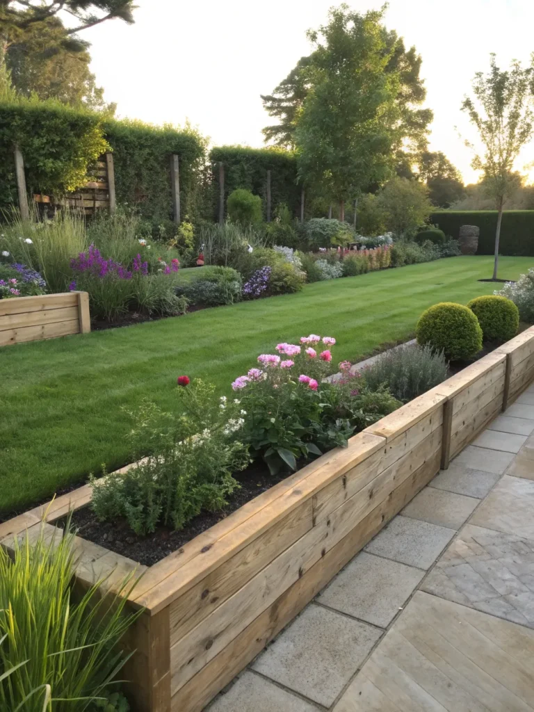 2high resolution image of a structured garden with