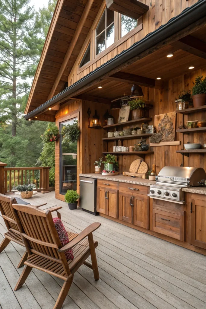3 cedarwood rustic elegance deck kitchen with wa