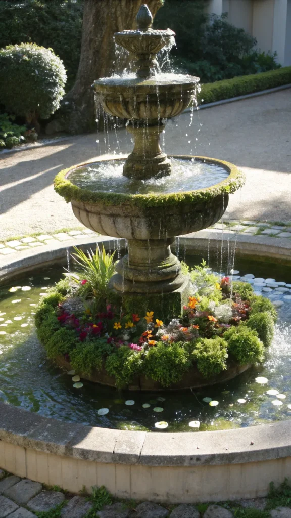 3 elegant tiered stone fountain with three levels