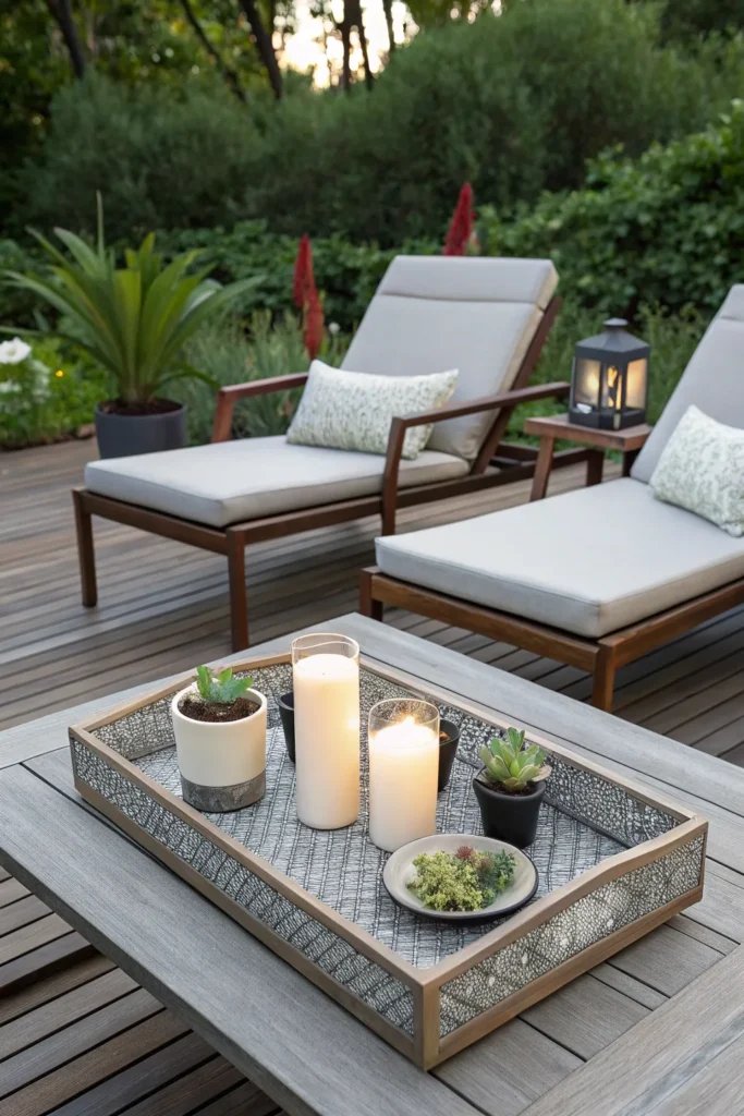 3 patio coffee table with decor accents modern p