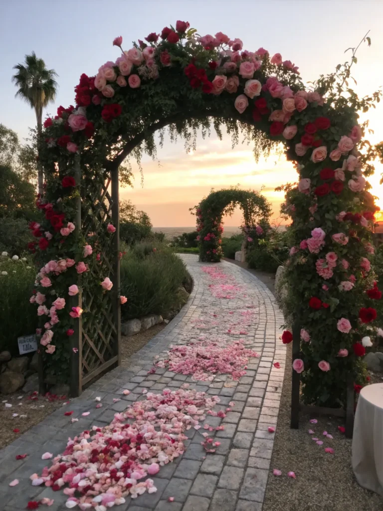 3 realistic scene of a garden arbor completely dr