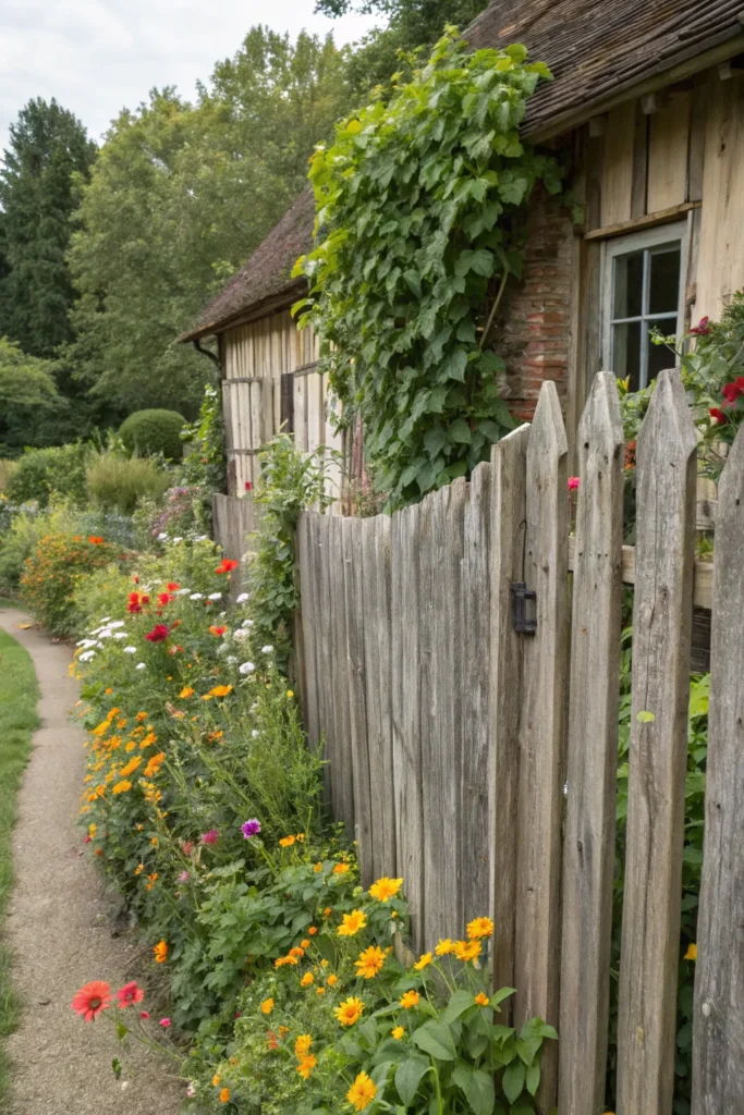 3 reclaimed wood fence rustic garden with a fenc