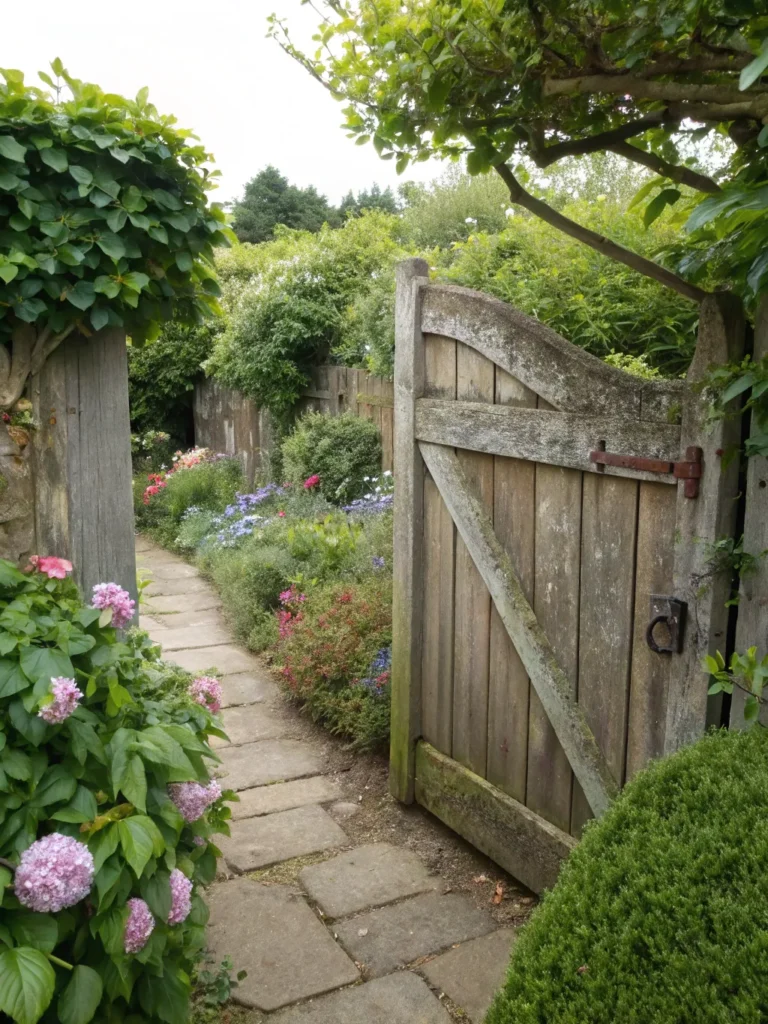 3 weathered wooden gate cottage garden gate idea
