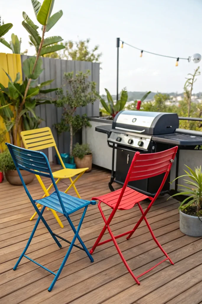 30 colorful folding chairs patio bbq area ideas