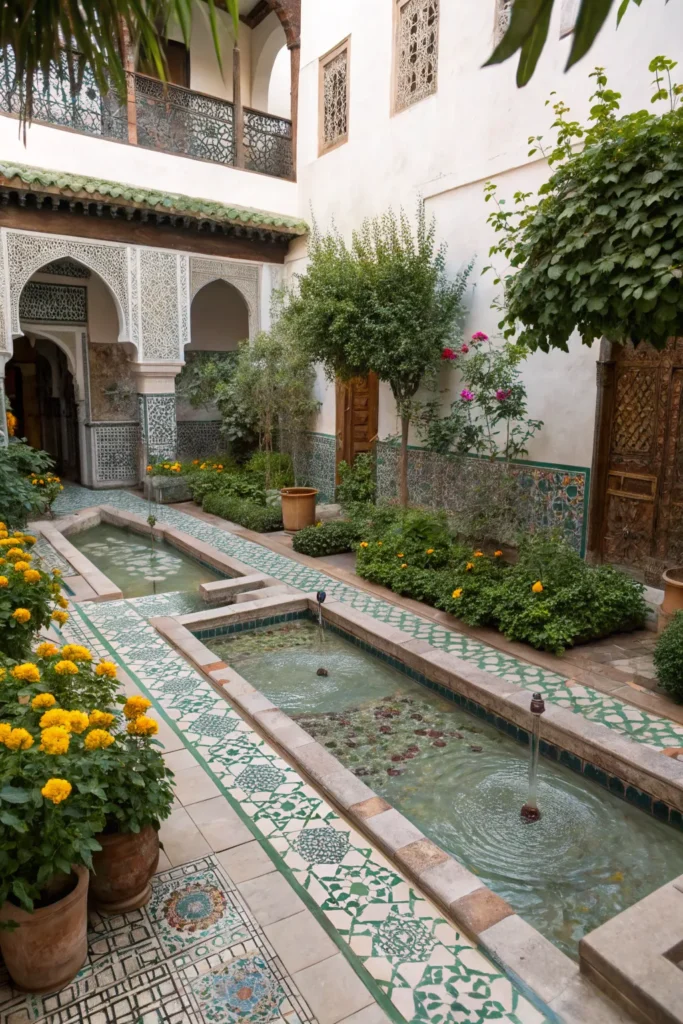 30 middle eastern courtyard garden with low flor