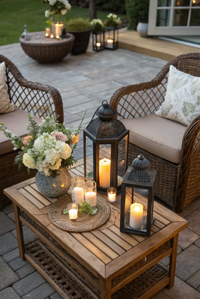 30 patio coffee table with decor accents small w