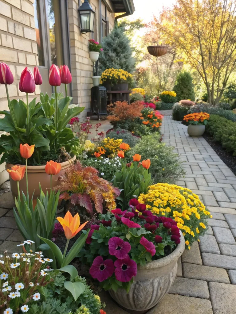 30 small courtyard garden with vibrant seasonal f