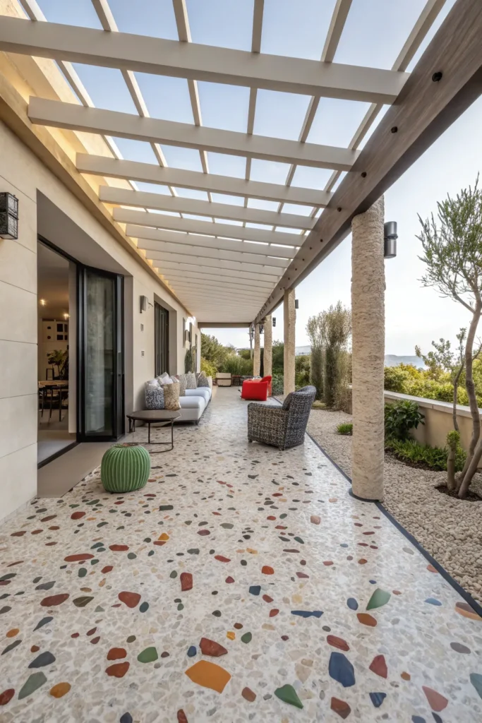 30 stylish terrazzo terrace pergola beams paire