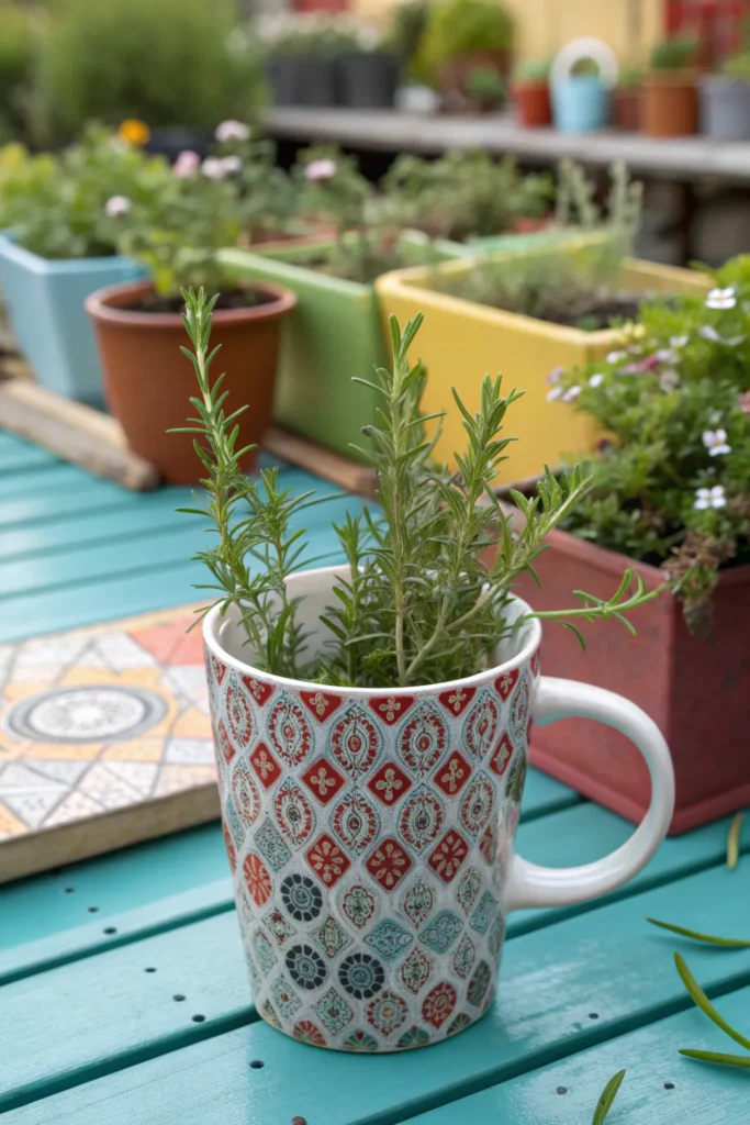 30 winter savory in a funky mug a quirky patte