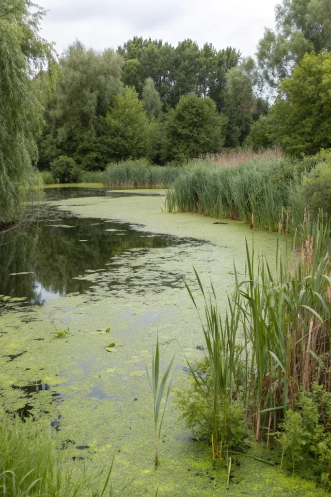 31 duckweed pond a natural pond covered with a