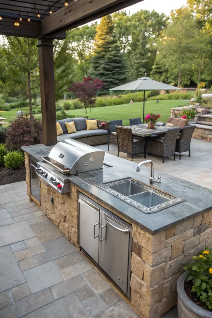 31 outdoor kitchen with sink patio bbq area ideas