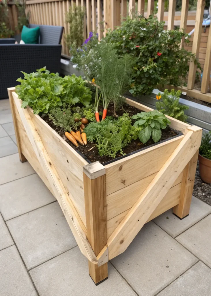 31 vegtrug planter a wooden v shaped raised be