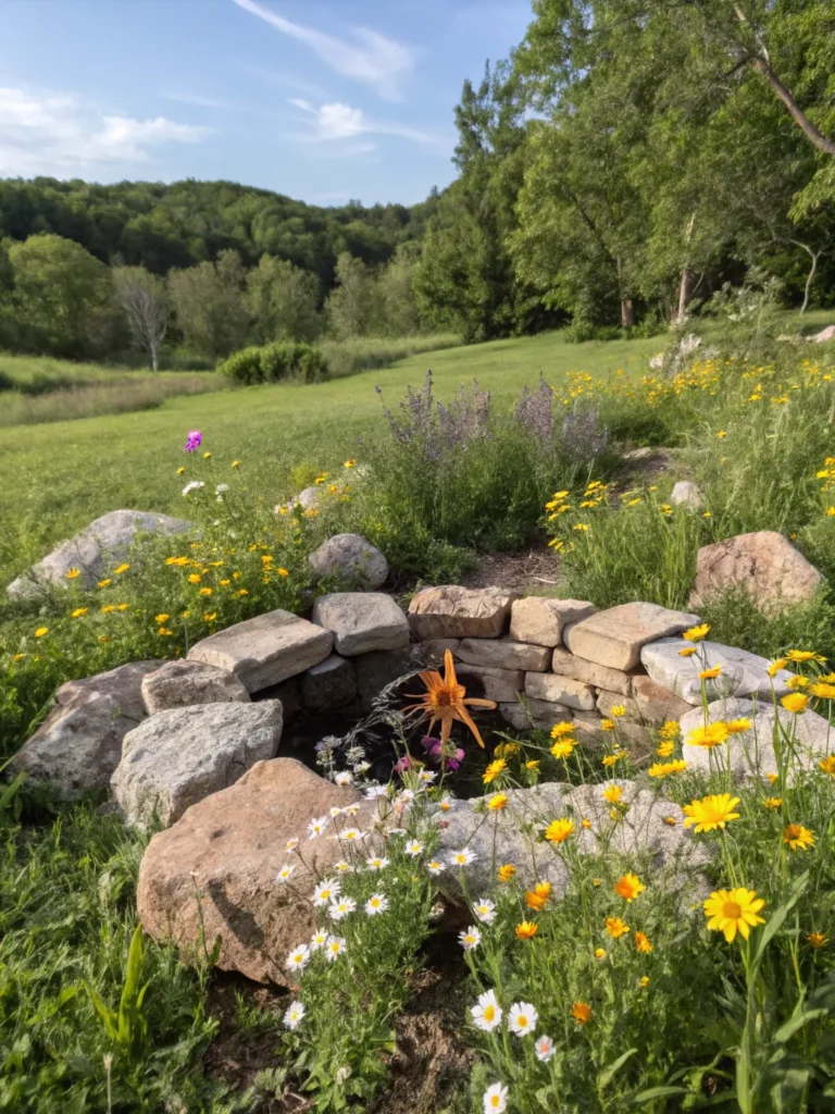 31 wildflower bordering natural fire pit ideas