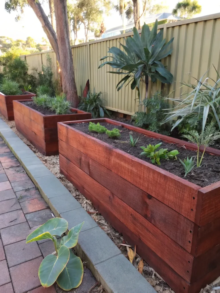 31australian jarrah sleepers used around raised be