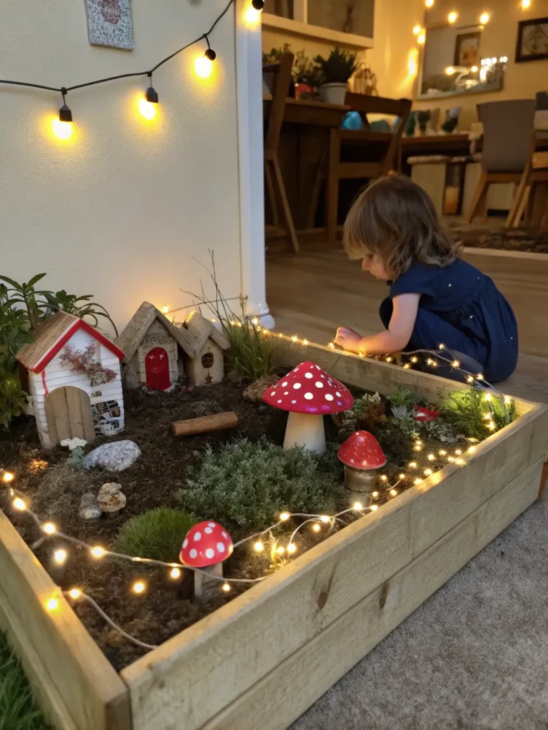 32 fairy garden in a corner small raised corner