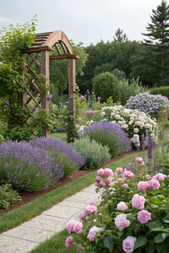32 lavender in blooming borders flower border