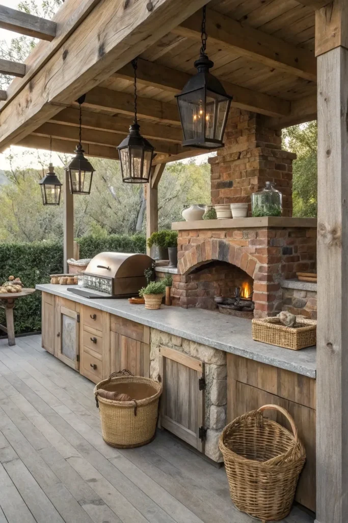 32 rustic farmhouse country style outdoor kitche