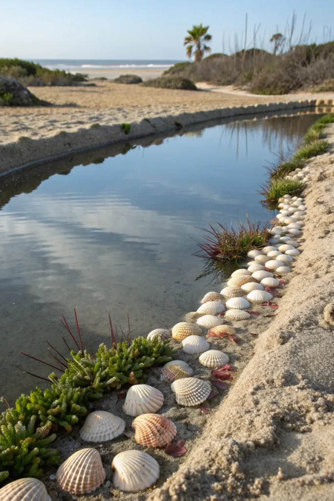 32 seashell edged pond a pond lined with seash