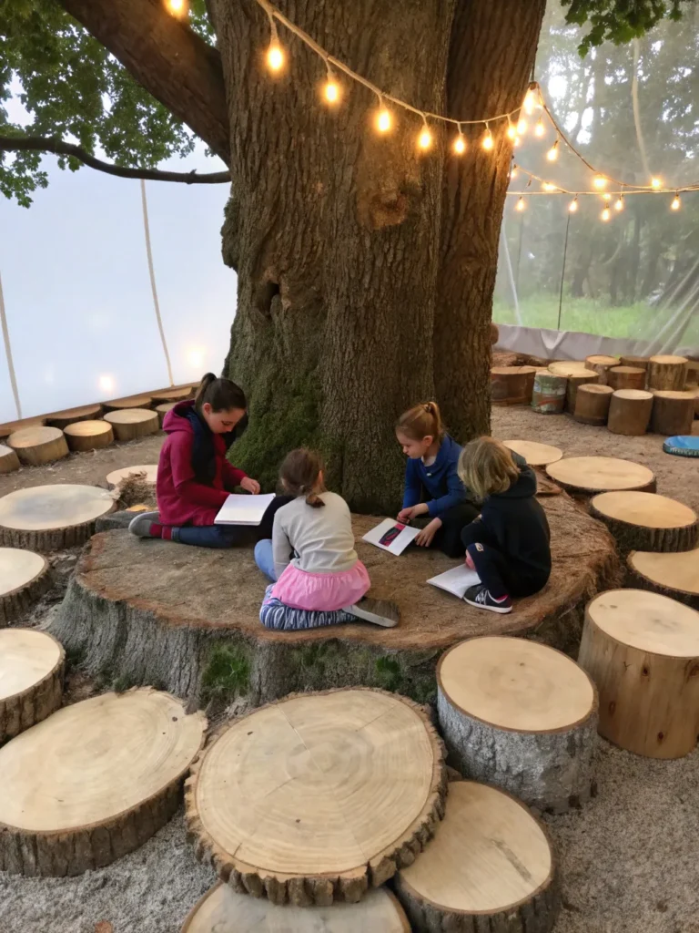 33 tree stump seating circle circular seating ar