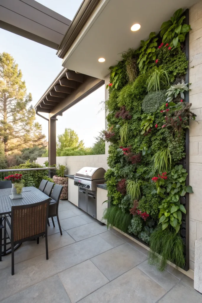 33 vertical garden panels patio bbq area ideas