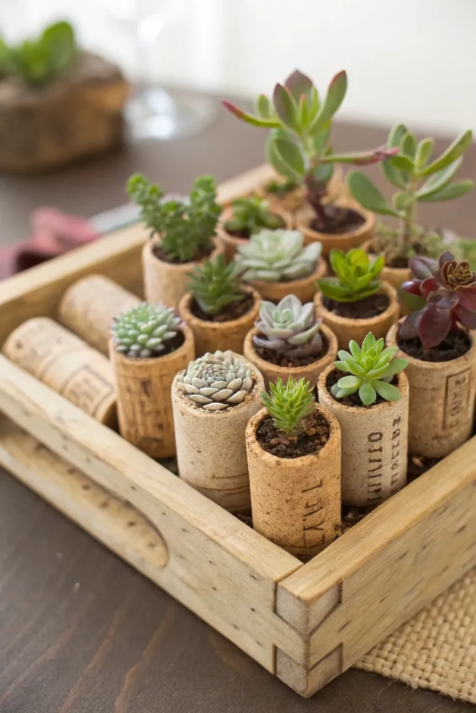 33 wine cork succulent planter hollowed wine c