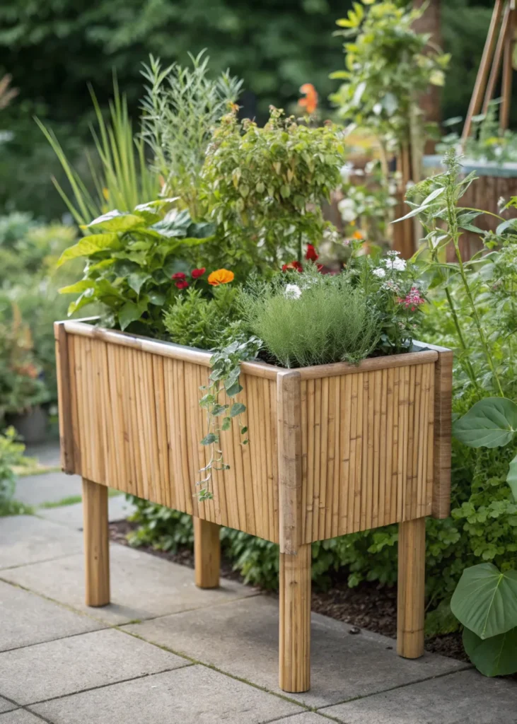 35 bamboo elevated raised planter a bamboo pla