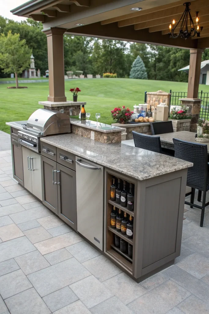 36 outdoor bar counter with built in storage pati
