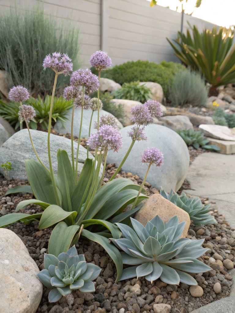 36realistic photo of a low rock garden displaying