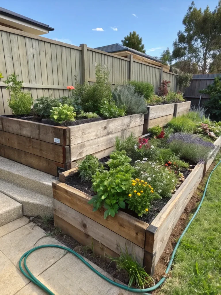 37garden showcasing sleepers turned into in built