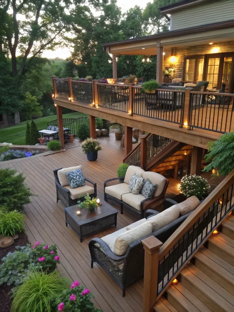 38 multi level deck seating patio seating ideas