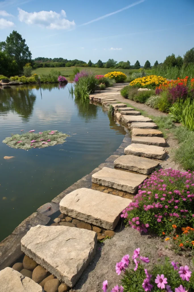 39 sandstone path pond a pond with a sandstone