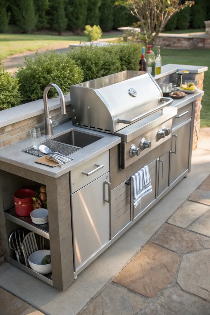 4 char broil mod outdoor sink system built into