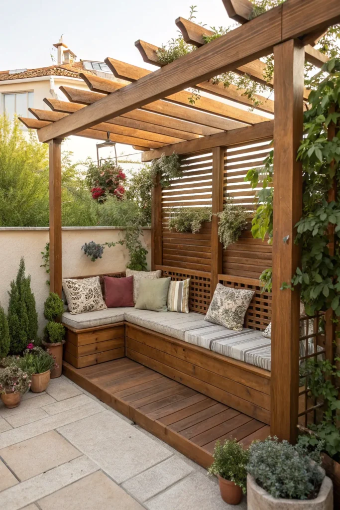 4 create a cozy pergola with built in seating f
