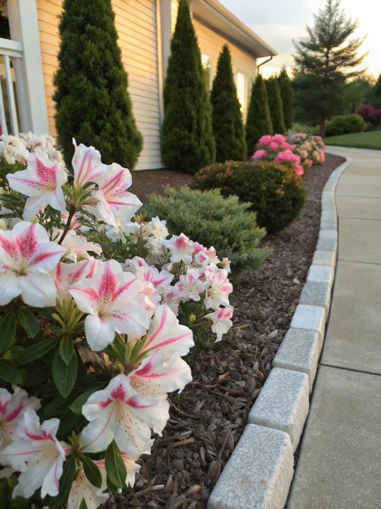 4 front yard border garden with azalea encore au