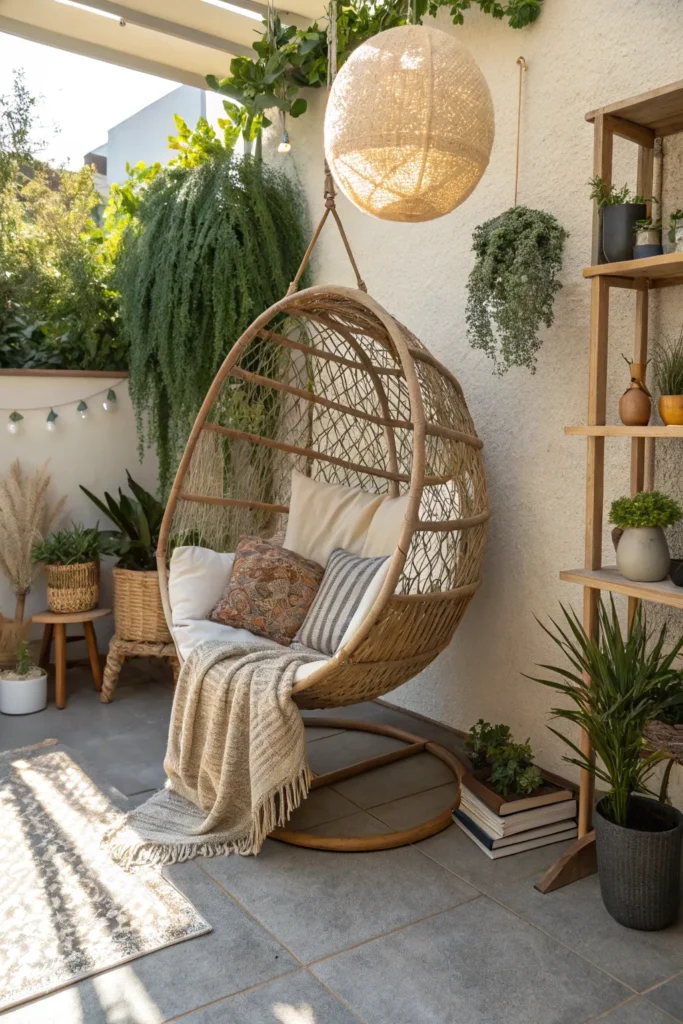 4 hanging chair a boho style patio corner with a 1
