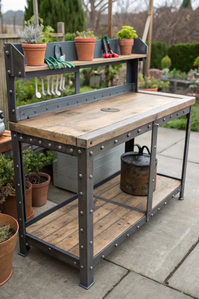 4 industrial style metal potting bench potting be