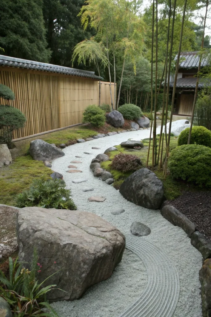 4 minimalist zen garden with a single serene str