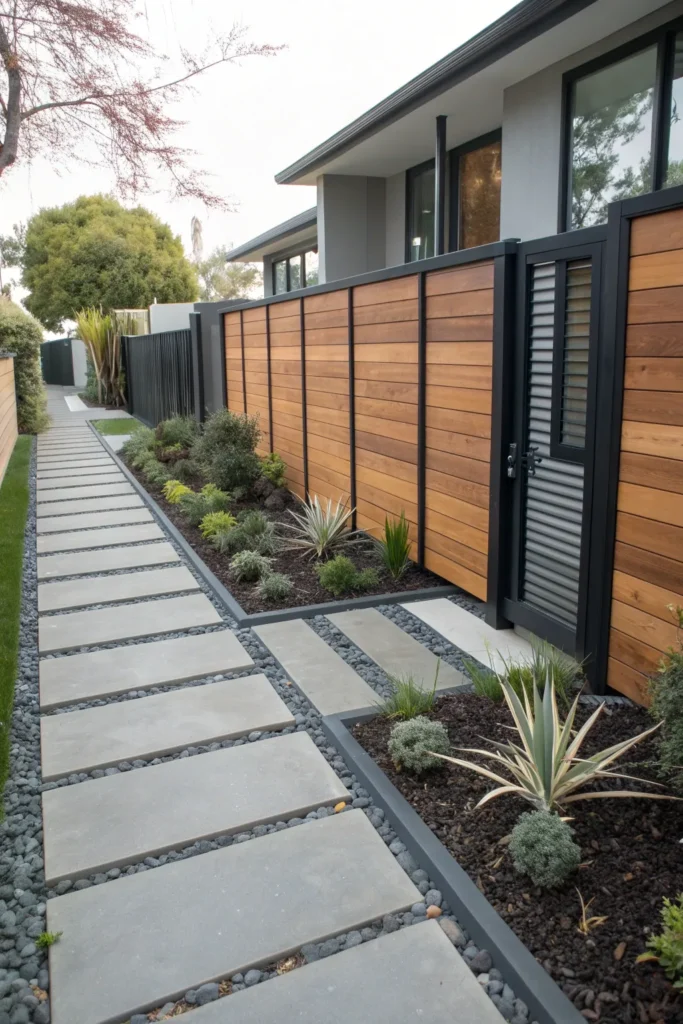 4 mixed material fence wood metal blend show