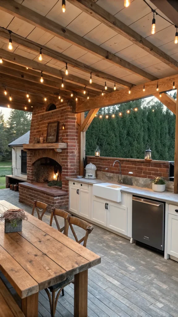 4 modern farmhouse outdoor kitchen with reclaime